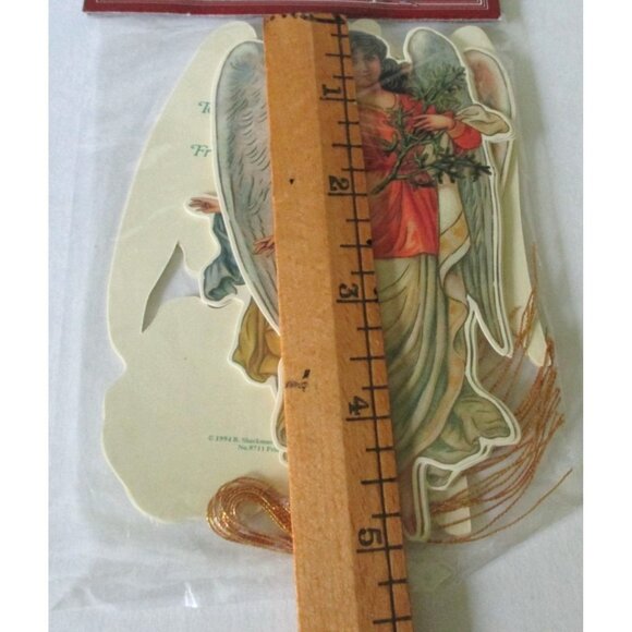Vintage Die Cut Embossed Card and Note Tags Lot 1990s Shackman Angels Bear - Picture 4 of 9